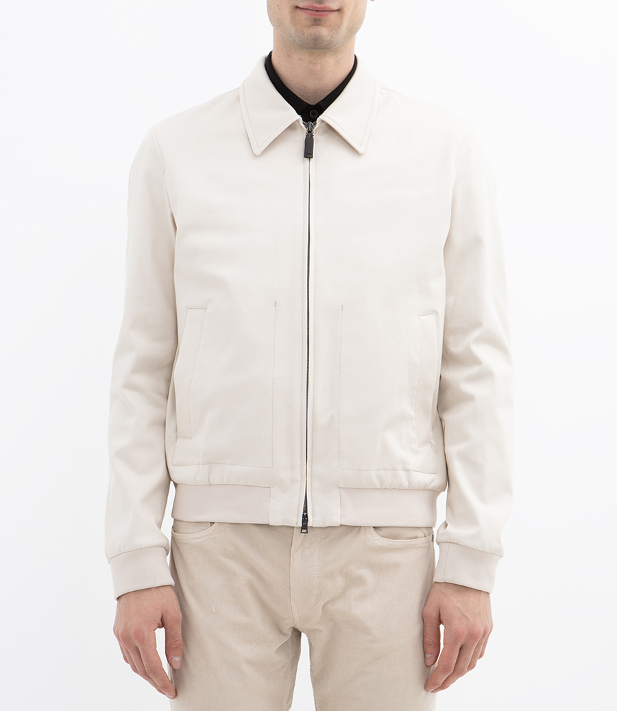 DIAGONAL COTTON BOMBER JACKET