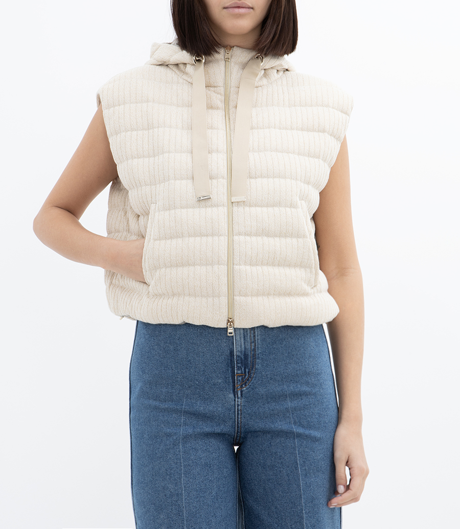 VEST IN SHINY RIBBED KNIT