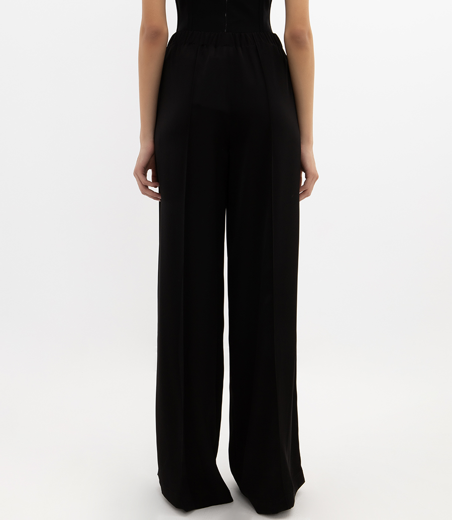 ELASTIC WAISTBAND SATIN TROUSERS