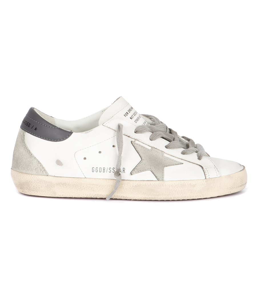 GOLDEN GOOSE  - GREY SUEDE STAR SUPER-STAR