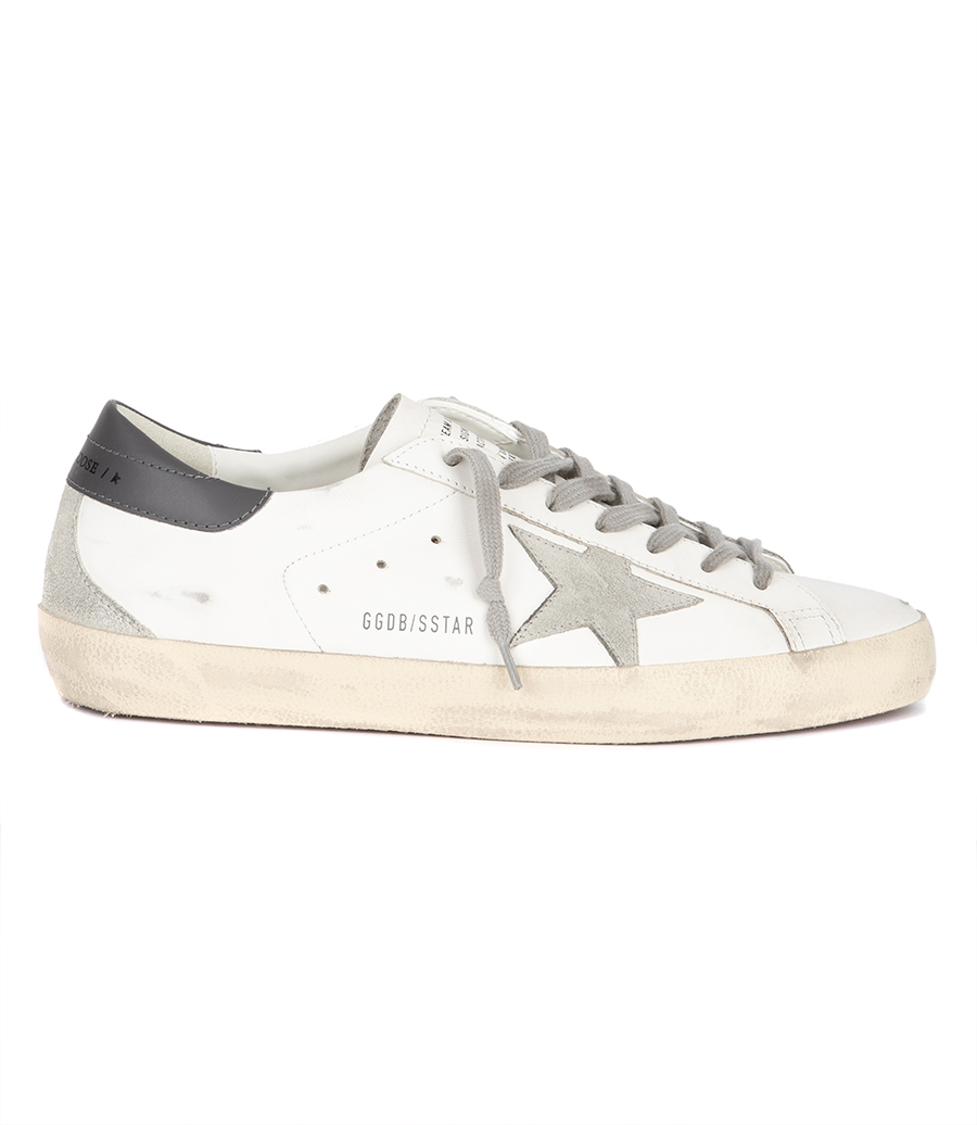 GOLDEN GOOSE  - GREY SUEDE STAR SUPER-STAR