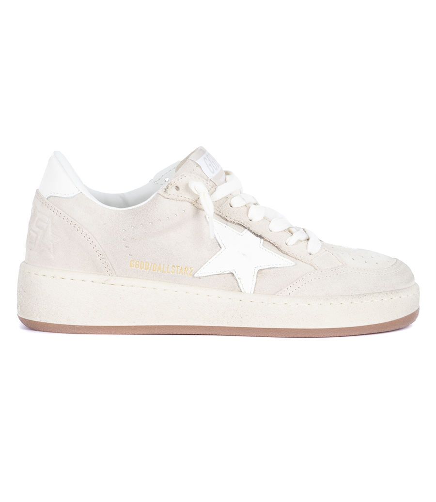 GOLDEN GOOSE  - BEIGE SUEDE BALL STAR 2