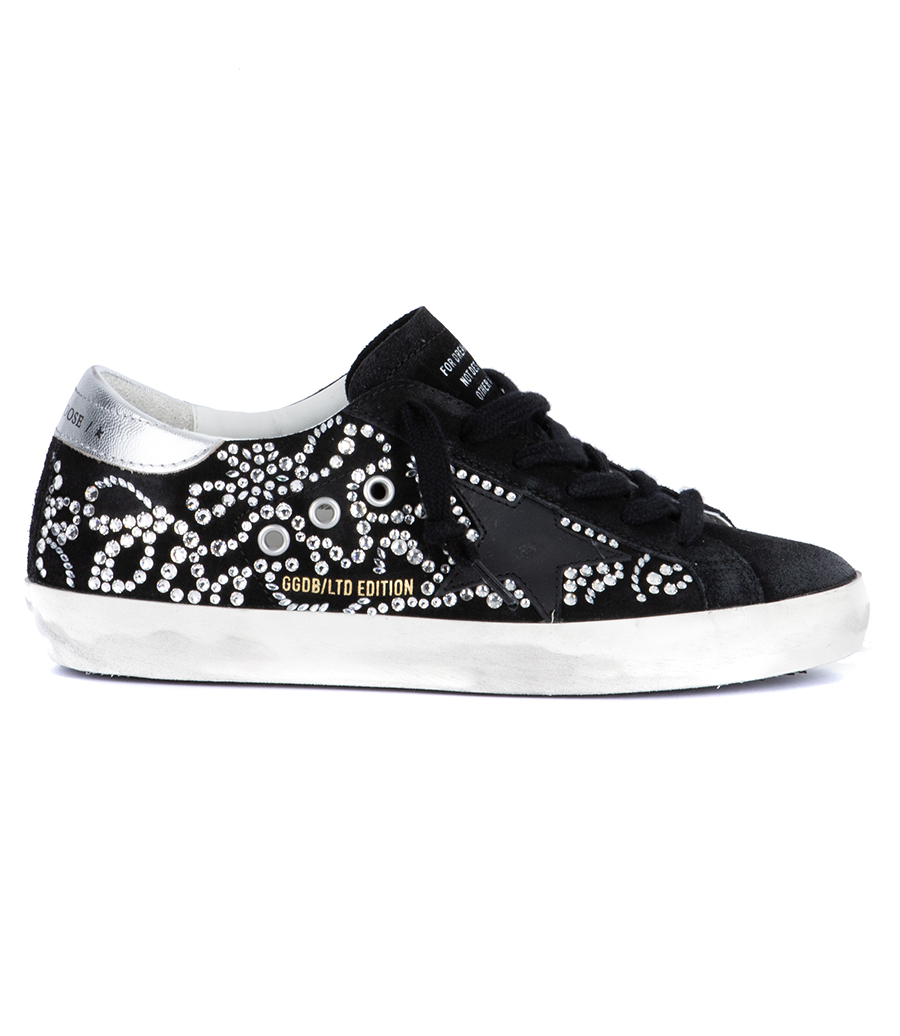 GOLDEN GOOSE  - CRYSTAL SUEDE SUPER-STAR