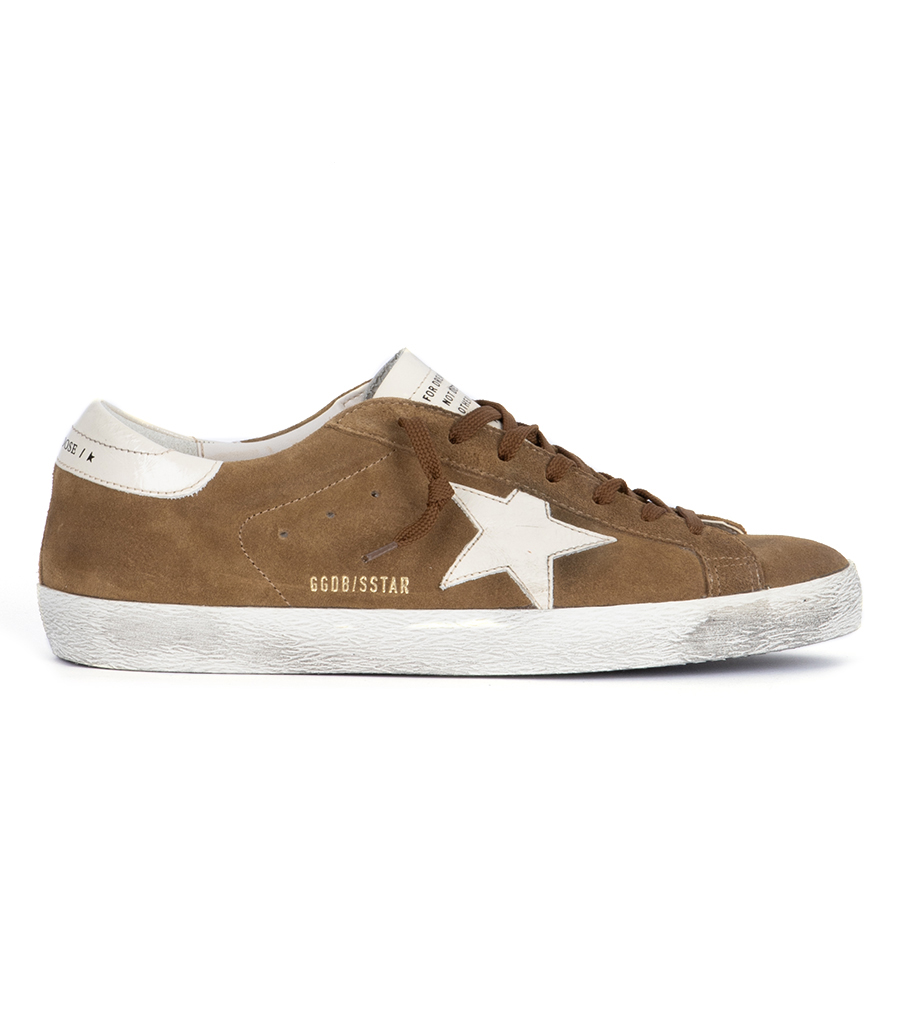 GOLDEN GOOSE  - TABBACCO BROWN SUEDE SUPER-STAR