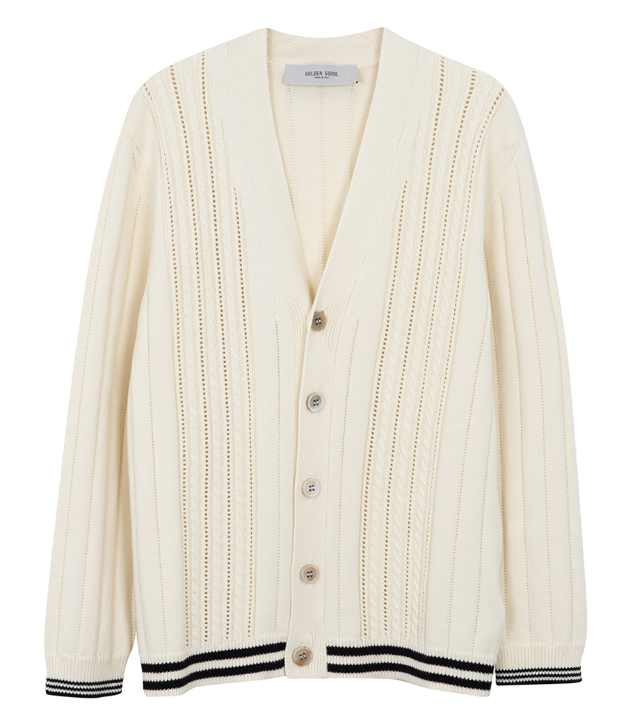 GOLDEN GOOSE  - BRAIDED KNIT CARDIGAN