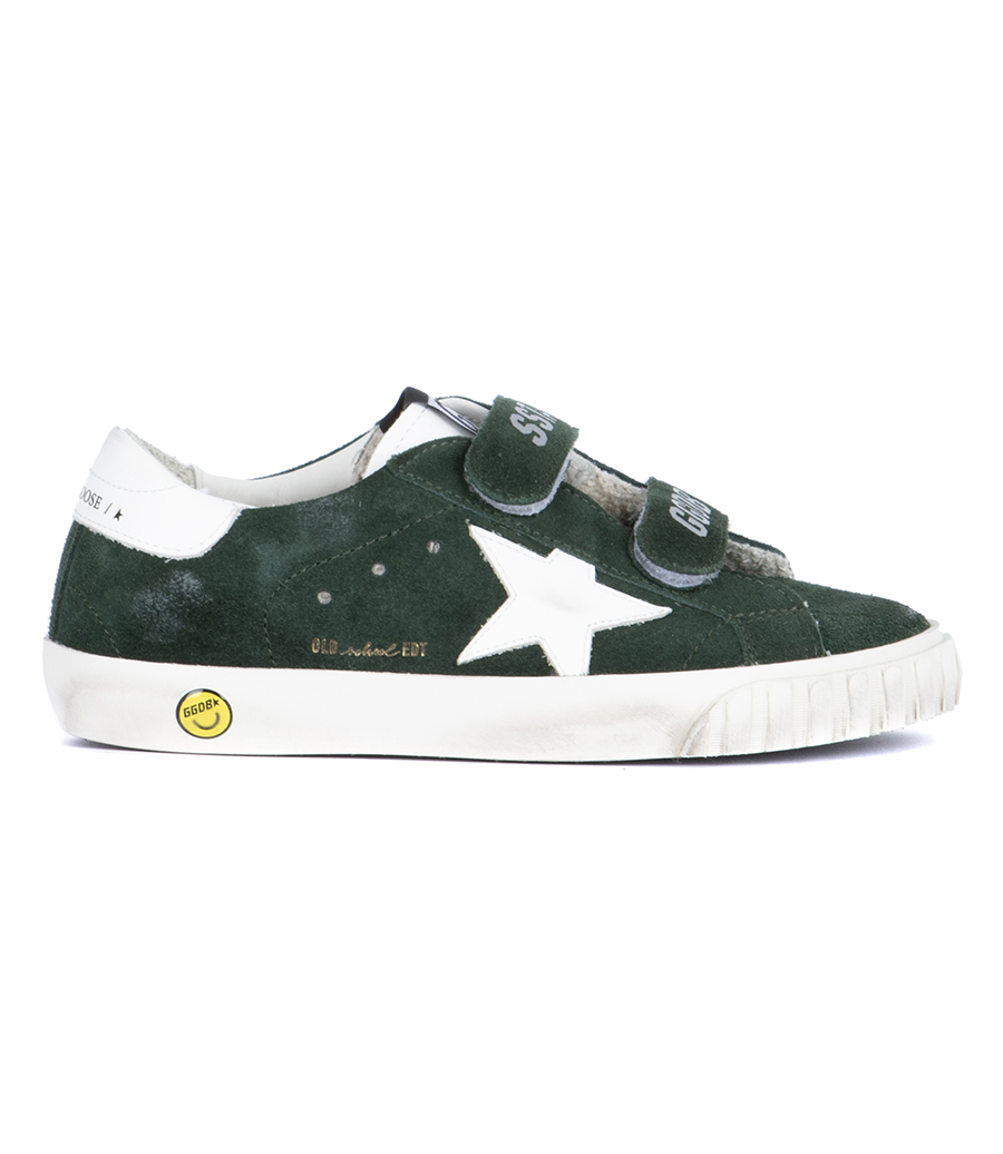 GOLDEN GOOSE  - DARK GREEN SUEDE OLD SCHOOL