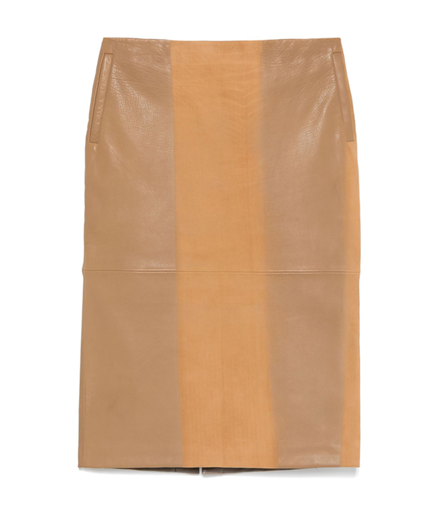 CHRISTOPHER ESBER - SCUFFED LEATHER MIDI SKIRT