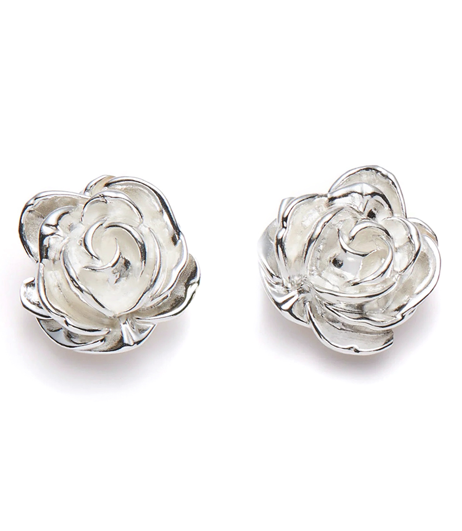 MAGDA BUTRYM - SILVER ROSE EARRINGS