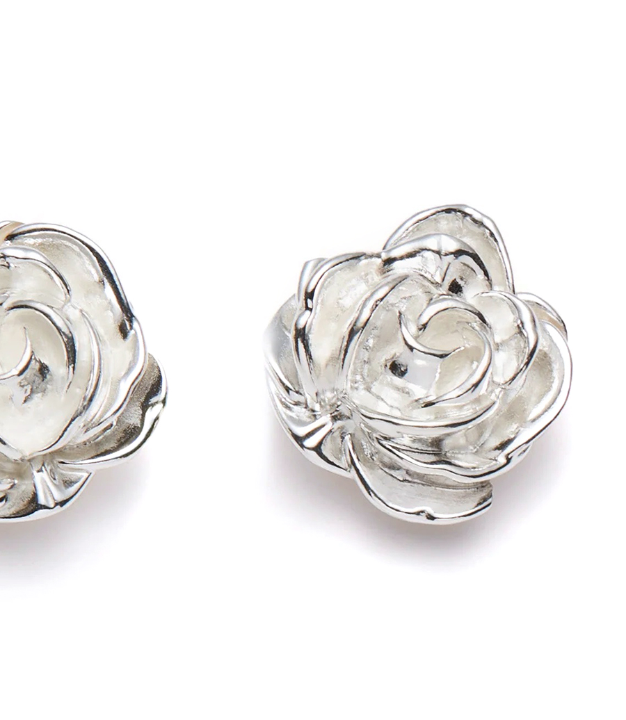 SILVER ROSE EARRINGS