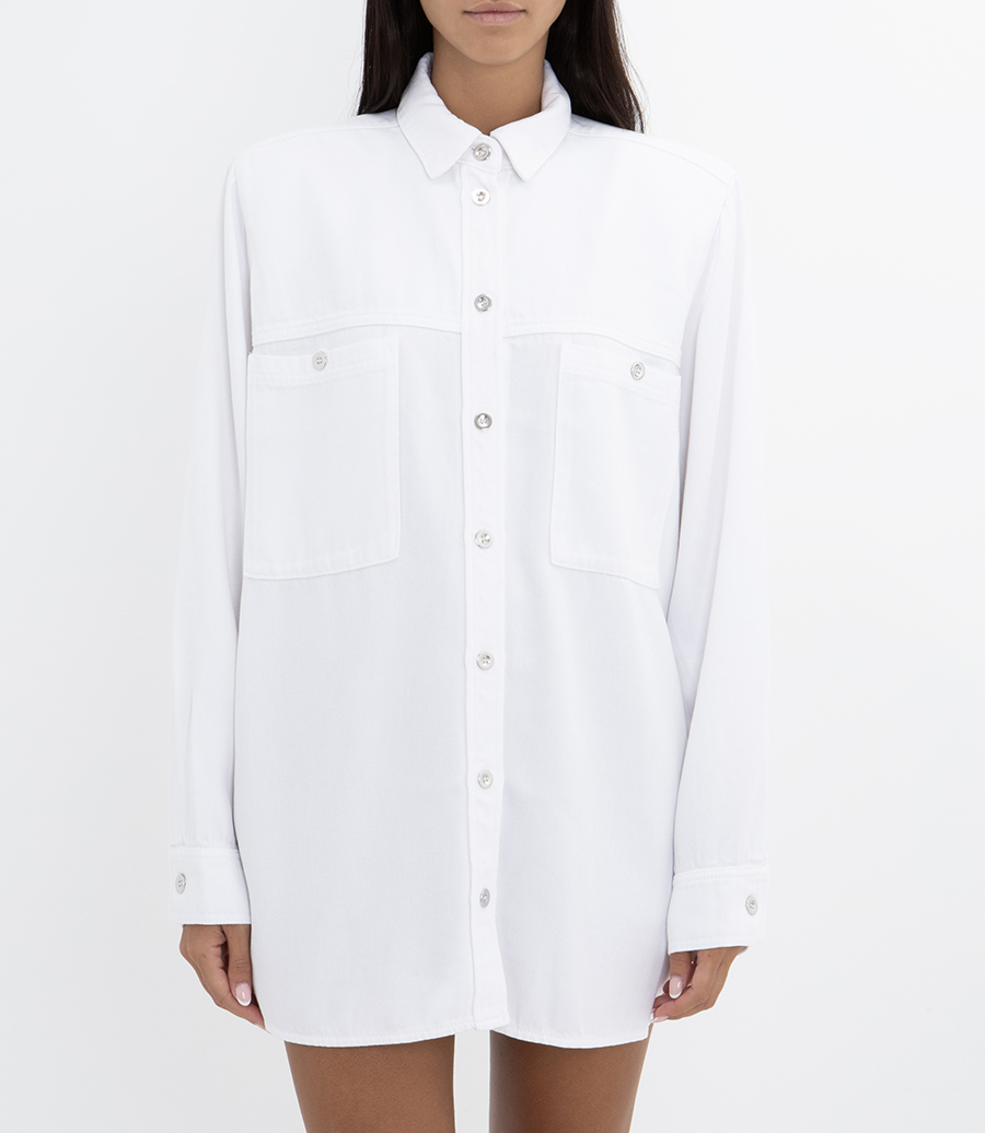 HIKARI DENIM-EFFECT SHIRT