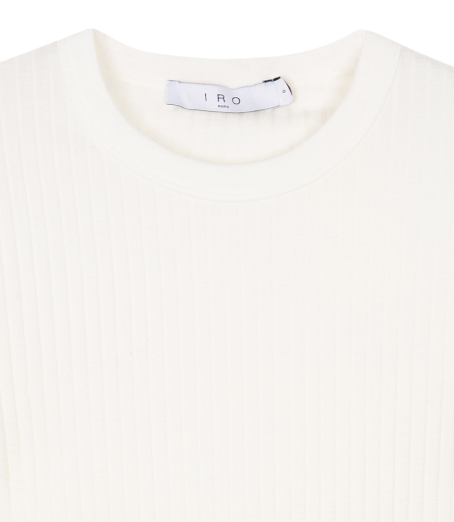 ERSILIA ROUND NECK RIBBED T-SHIRT