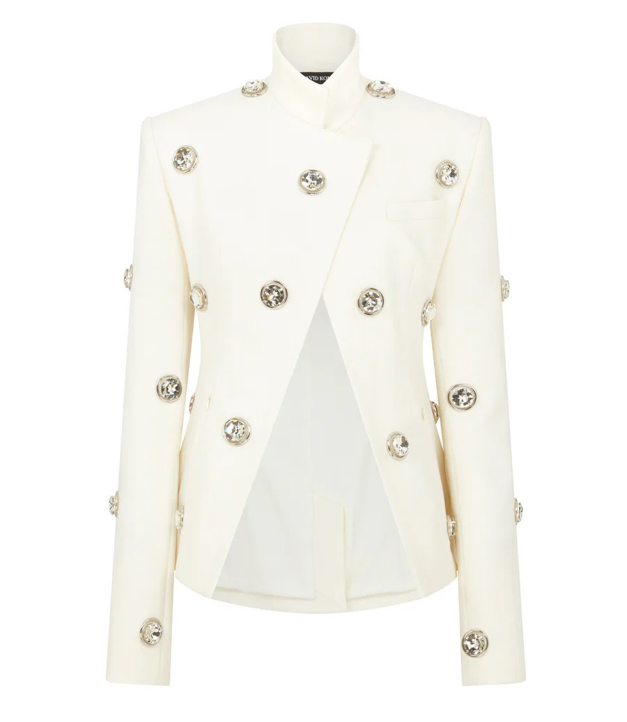 DAVID KOMA - CRYSTAL EMBROIDERED TAILORED JACKET