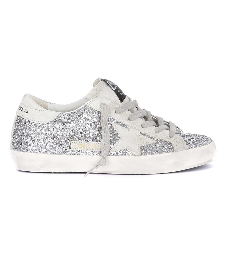 GOLDEN GOOSE  - SILVER GLITTER SUPER-STAR