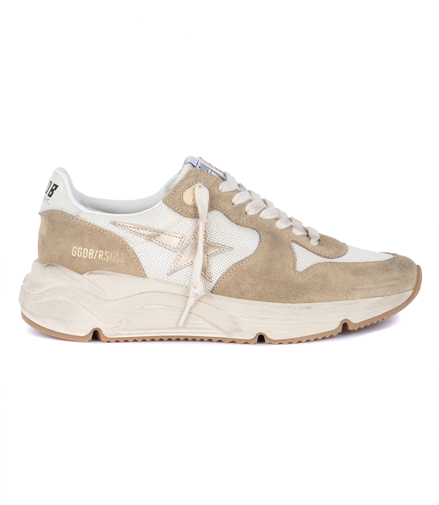 GOLDEN GOOSE  - RUNNING SOLE NET UPPER SUEDE TOE