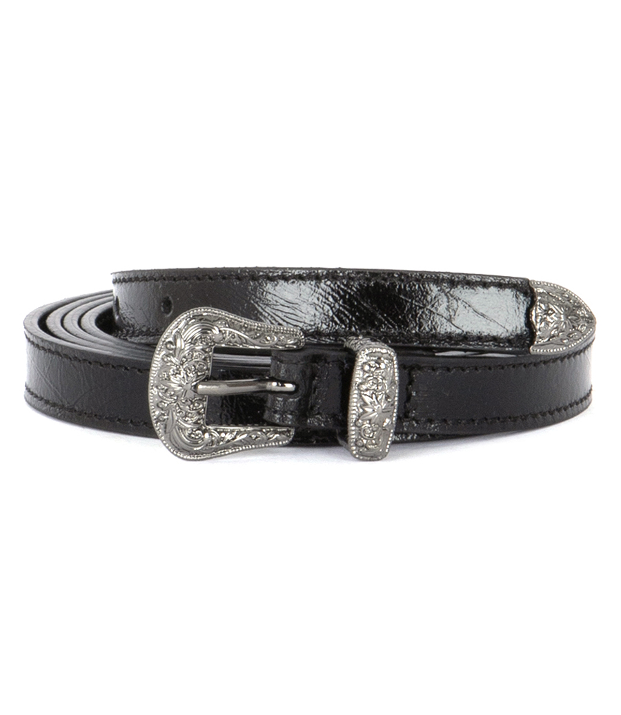 GOLDEN GOOSE  - BELT NEW TEX TRITTICO WRINKLED SHINY