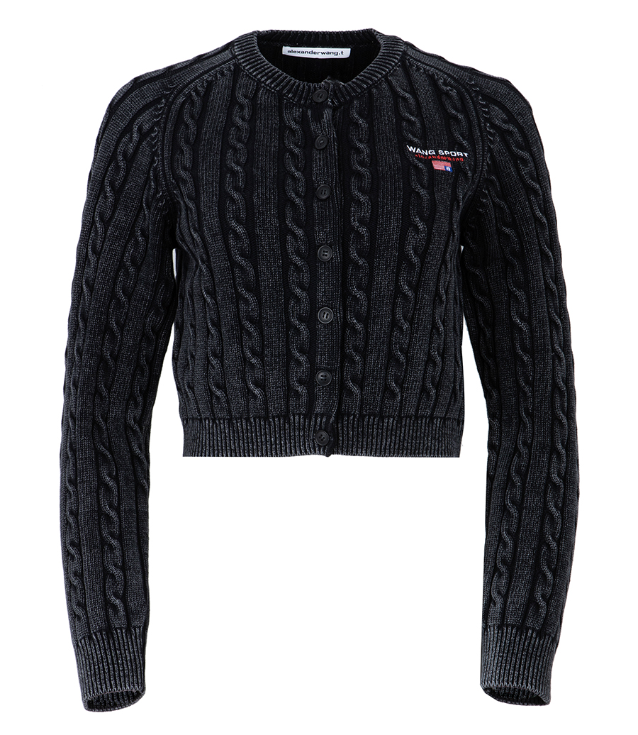 ALEXANDERWANG.T - CROPPED CREWNECK CARDIGAN