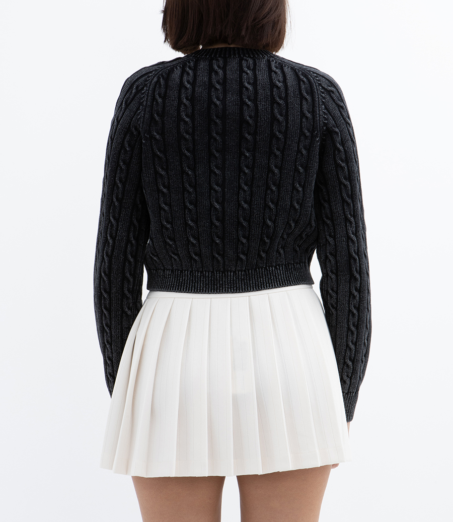 CROPPED CREWNECK CARDIGAN