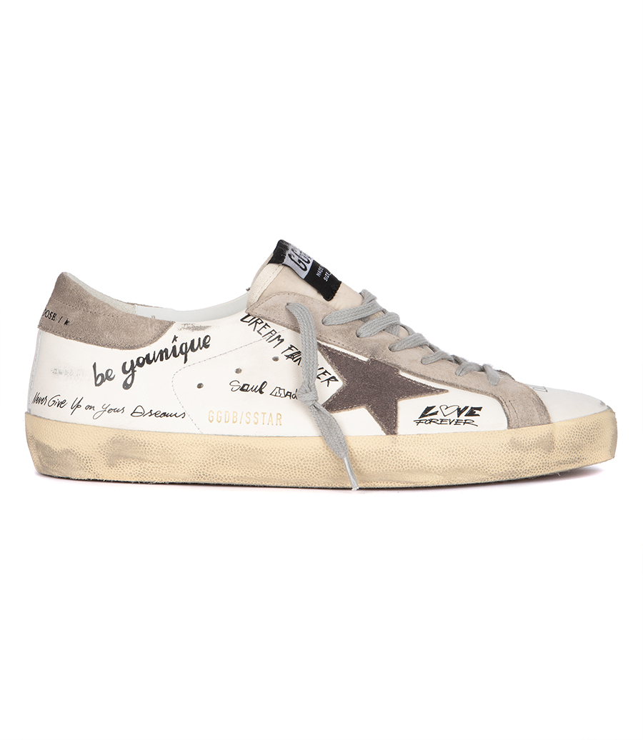 GOLDEN GOOSE  - PHRASE WHITE SUPER-STAR