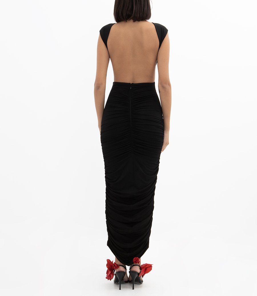 OPEN-BACK CUPRO GOWN