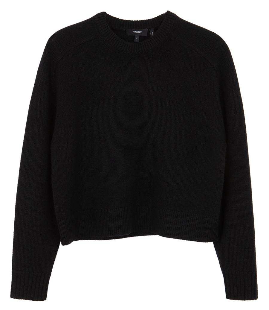 THEORY - CROPPED SWEATER IN CASHEMRE