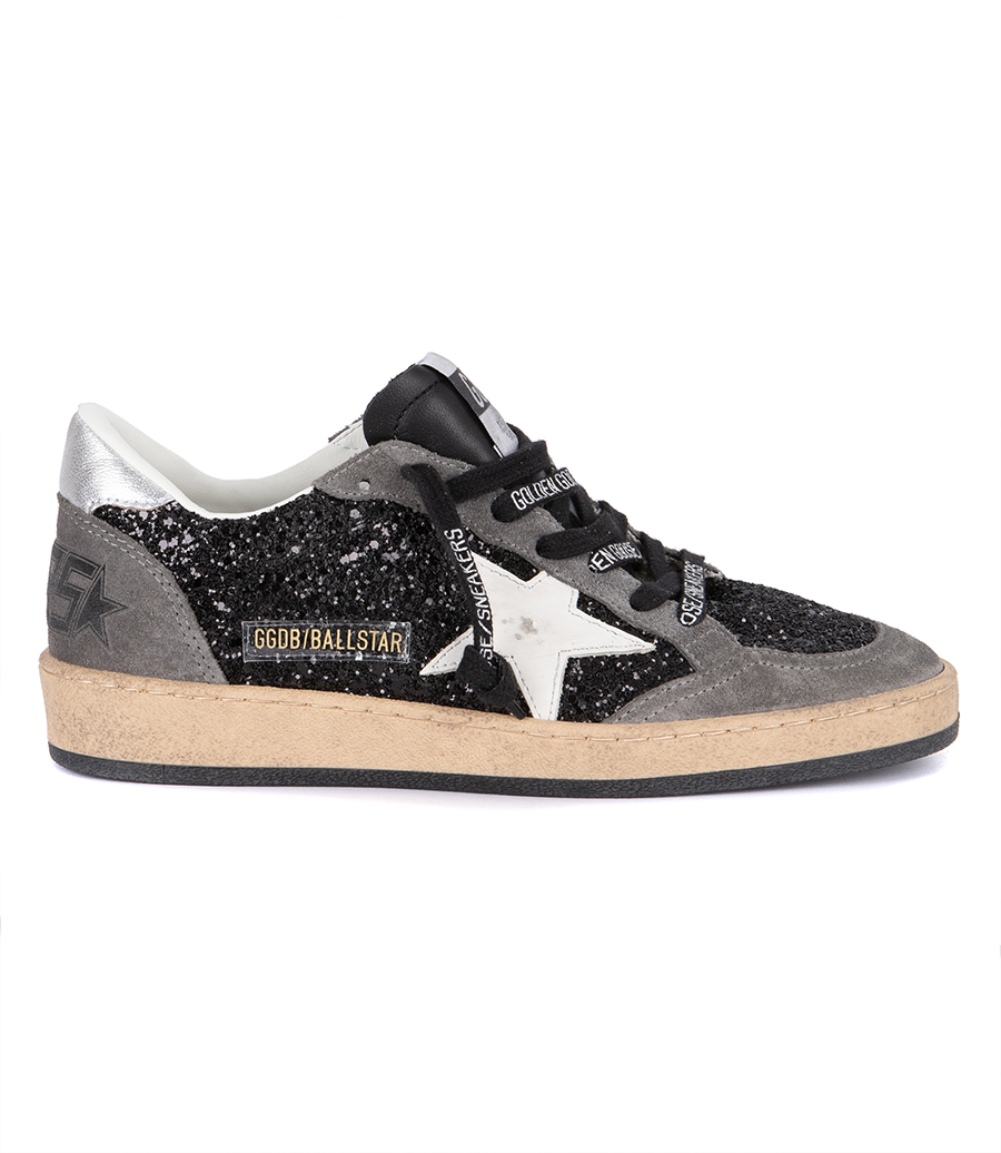 GOLDEN GOOSE  - BLACK GLITER BALLSTAR