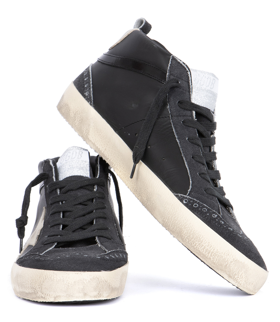 BLACK LEATHER MID STAR