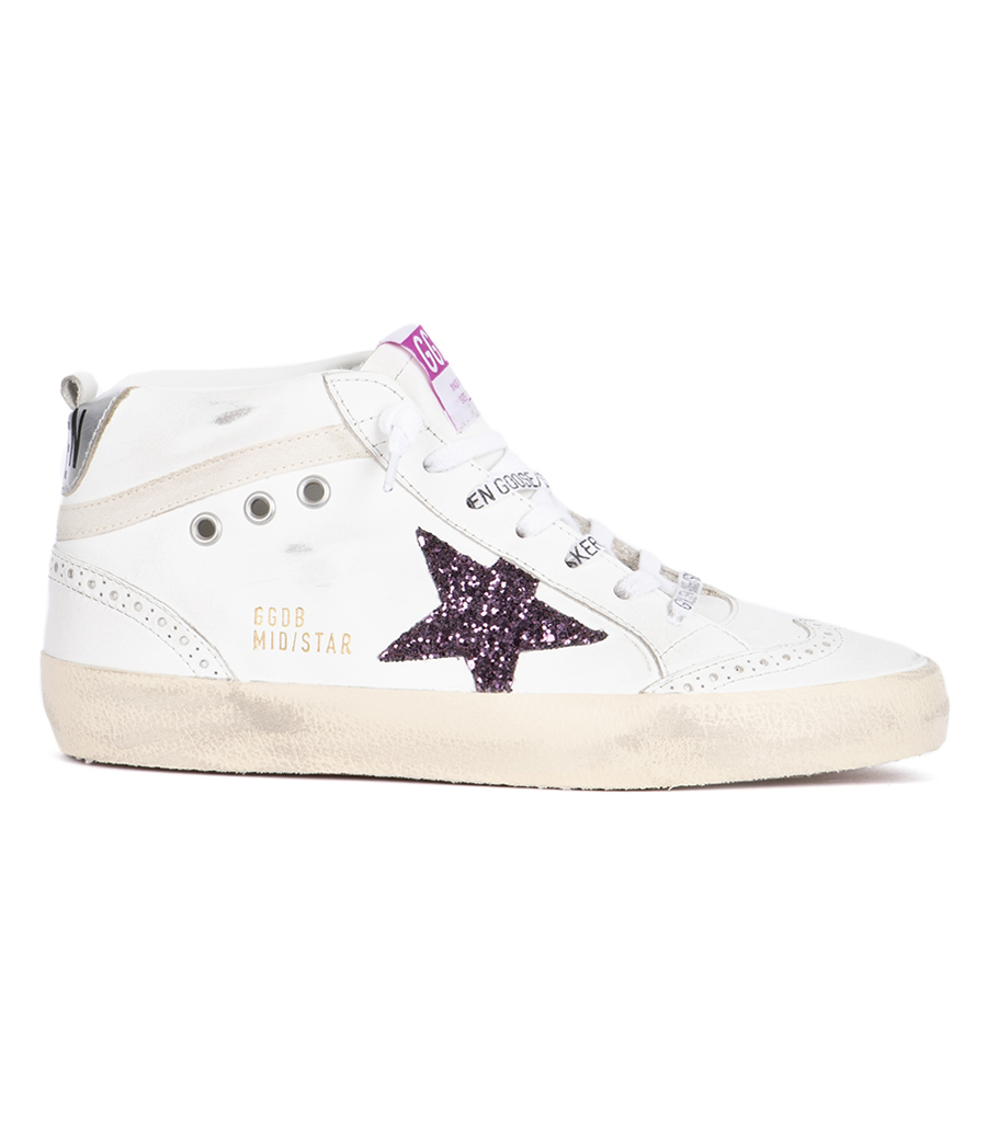 GOLDEN GOOSE  - BORDEAUX GLITTER STAR MIDSTAR