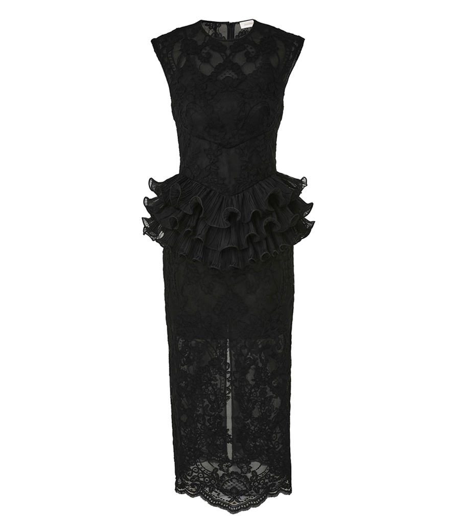 ZIMMERMANN - CRUSH LACE FRILL MIDI DRESS