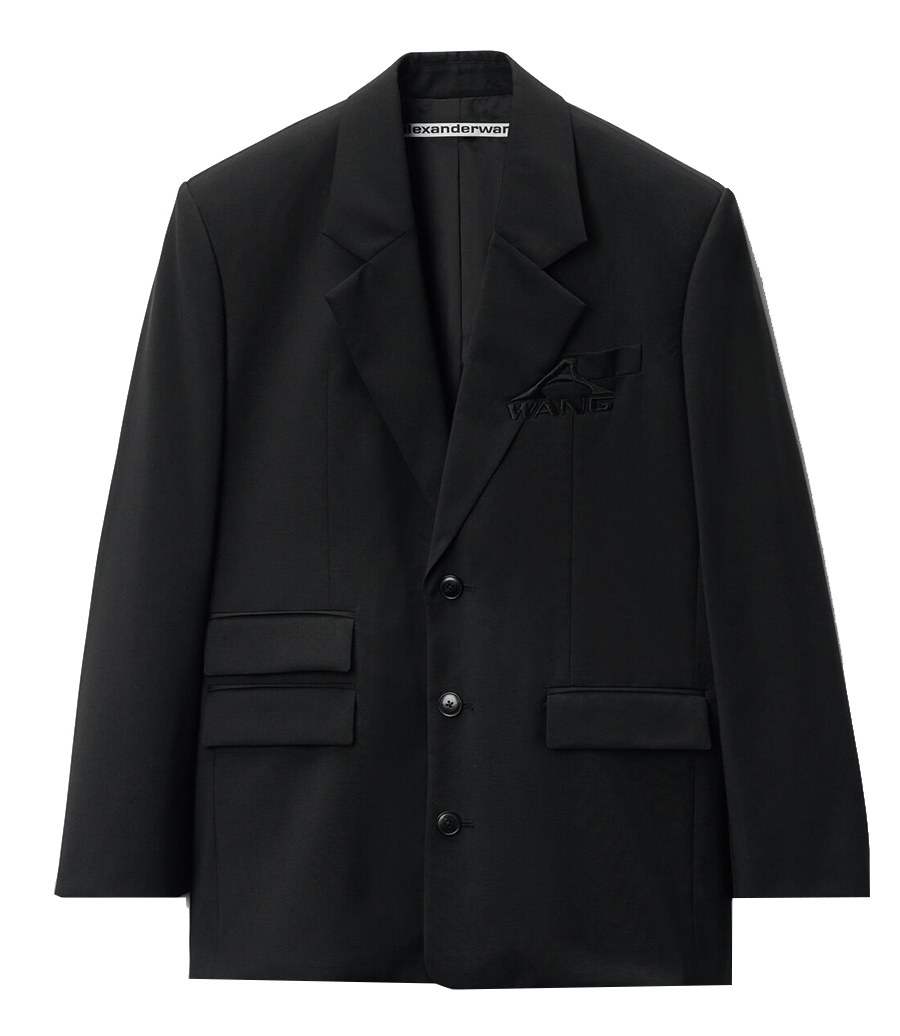 ALEXANDER WANG - OVERSIZED BLAZER WITH EMBROIDERY LOGO