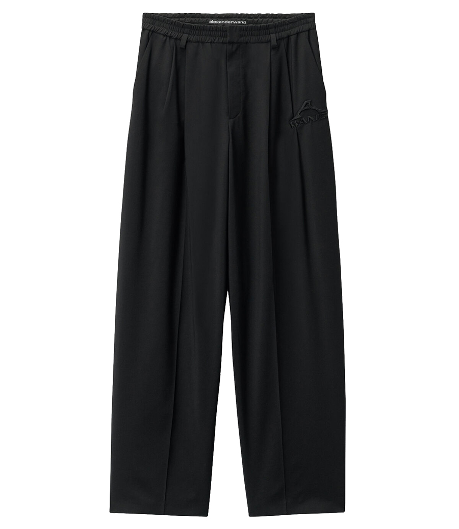 ALEXANDER WANG - ELASTICATED SARTORIAL PANT WITH EMBROIDERY LOGO