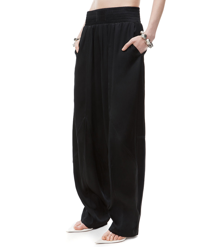 WIDE LEG PANT IN SATIN JERSEY