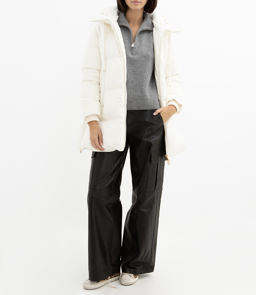 A-SHAPE JACKET IN CASHMERE, SILK AND MONOGRAM