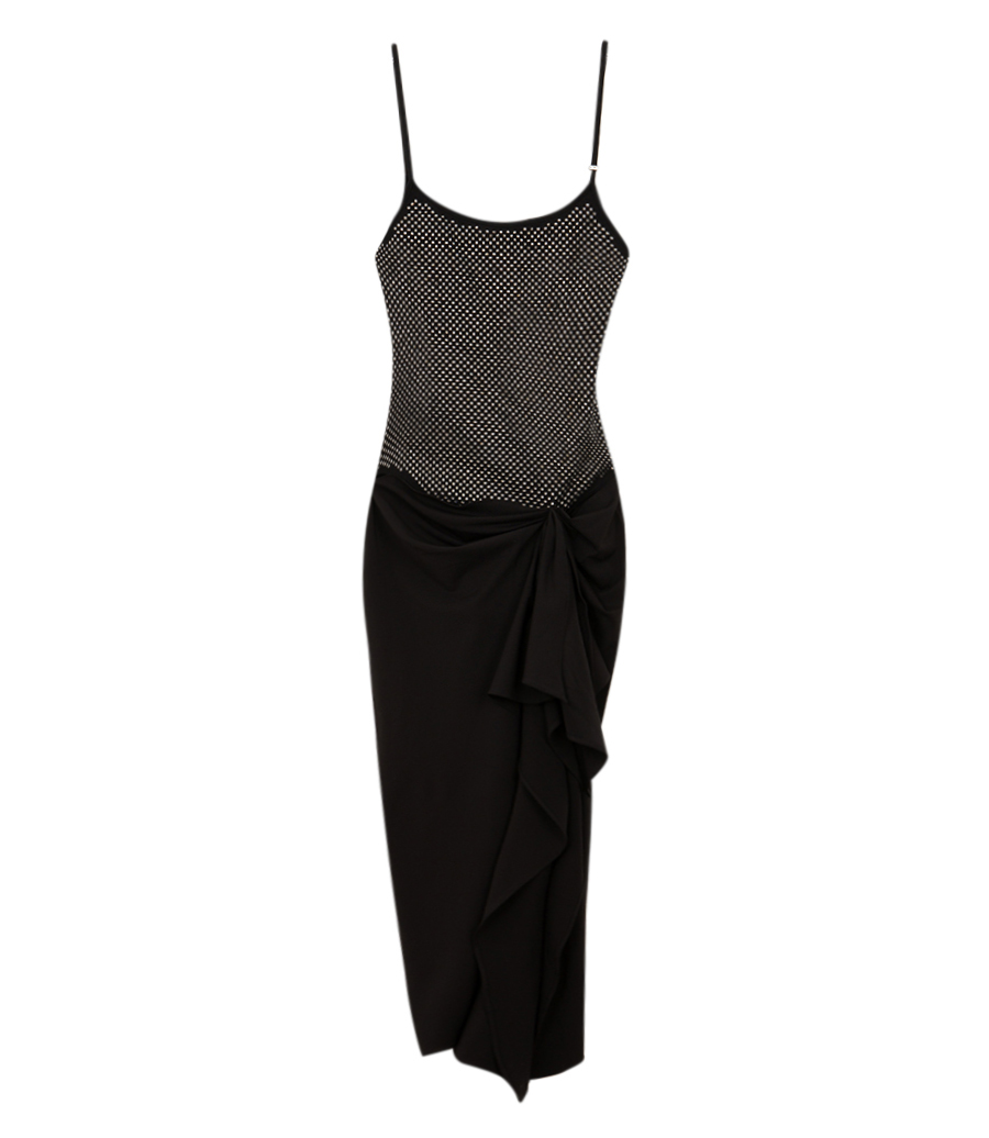 THE ATTICO - BLACK MIDI DRESS