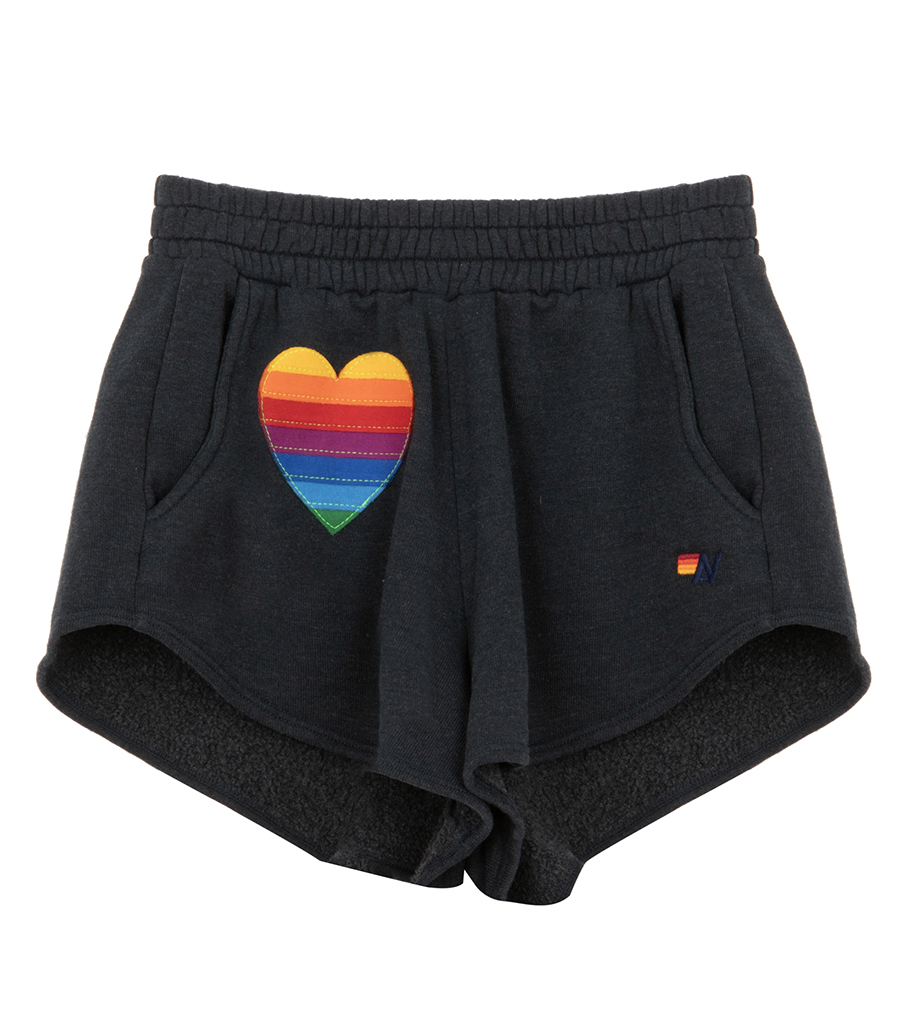 AVIATOR NATION - STITCH LOUNGER RAINBOW HEART SHORTS