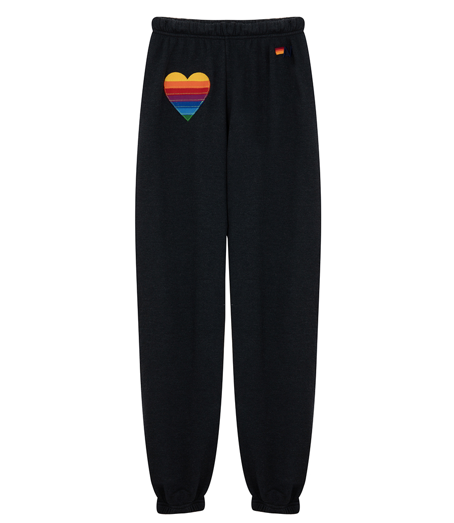 AVIATOR NATION - WOMEN'S RAINBOW HEART STITCH SWEATPANTS