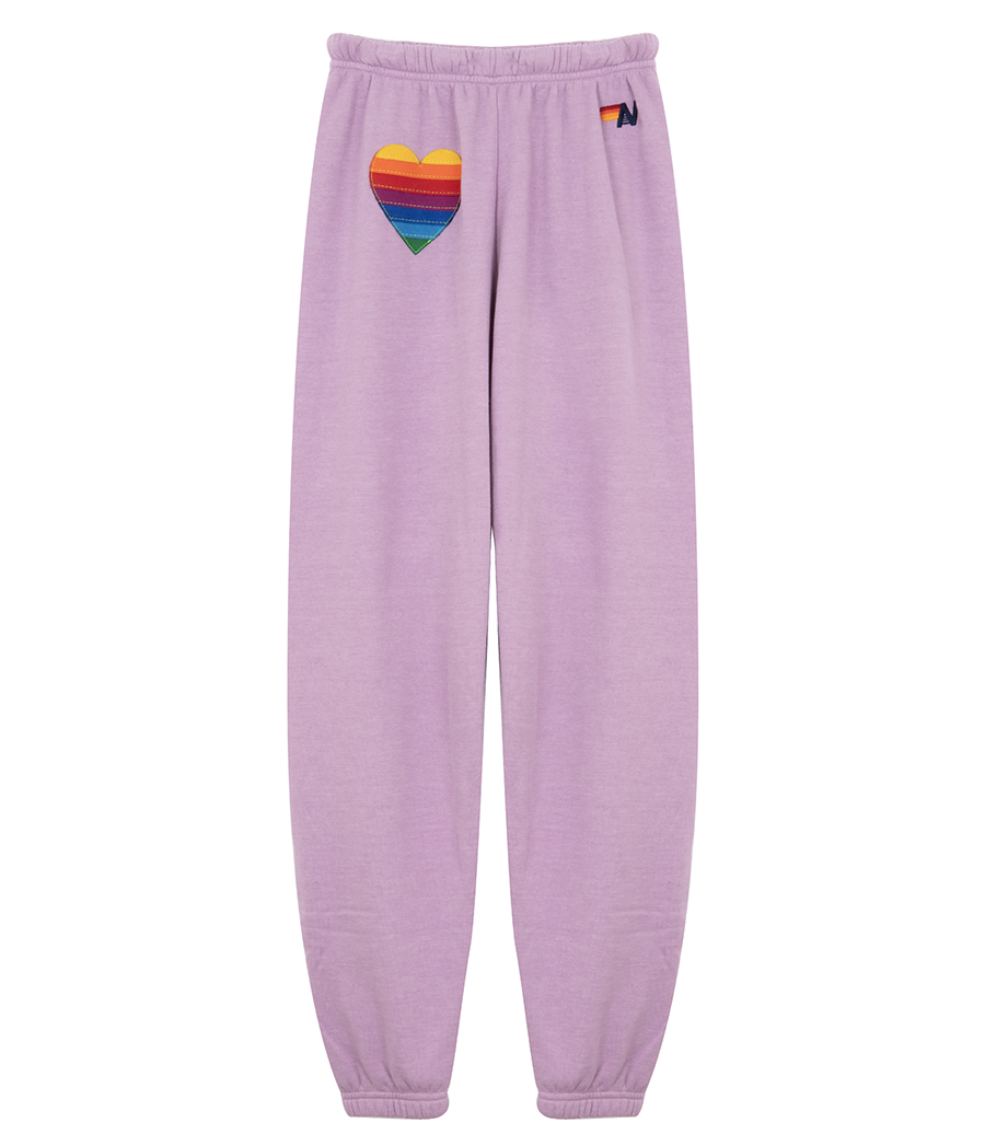 AVIATOR NATION - WOMEN'S RAINBOW HEART STITCH SWEATPANTS