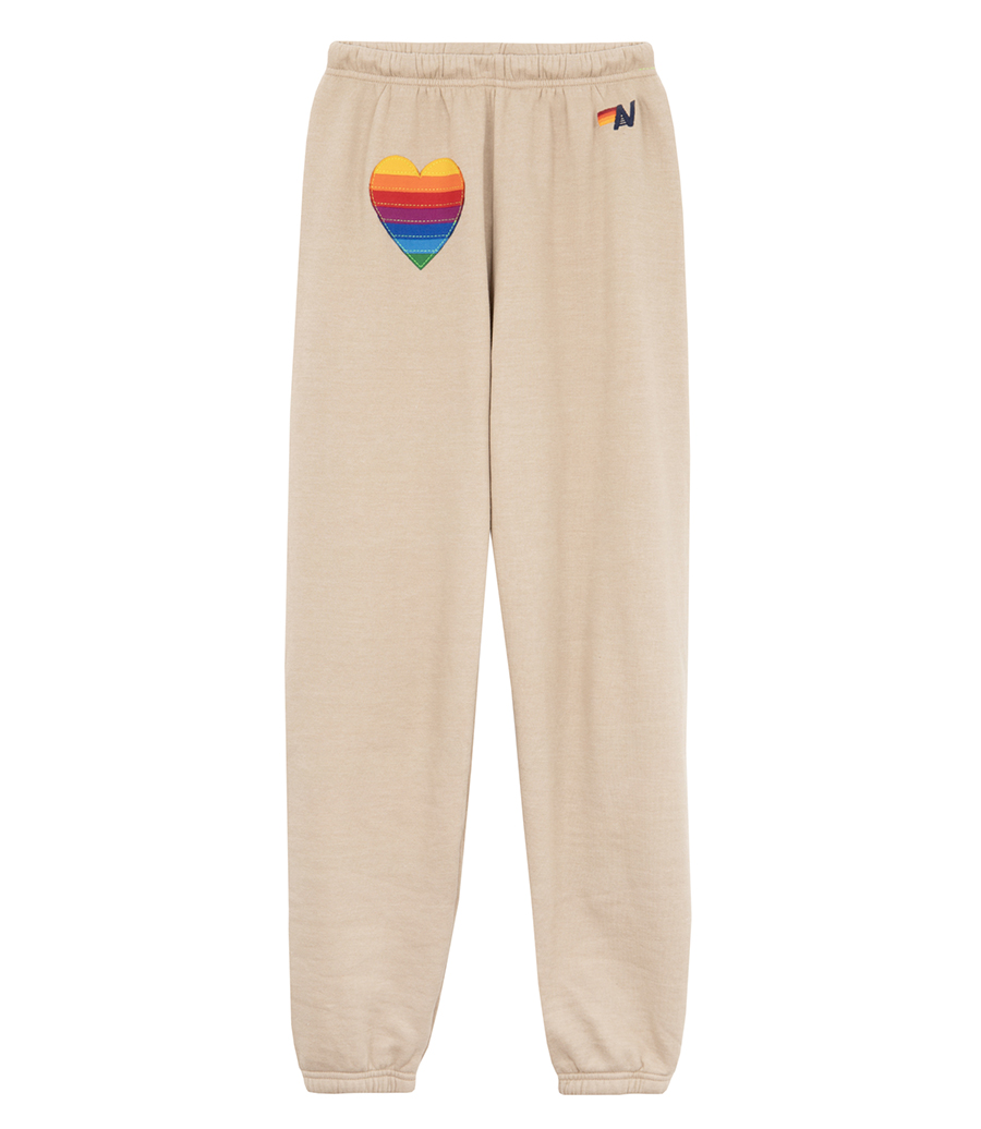 AVIATOR NATION - WOMEN'S RAINBOW HEART STITCH SWEATPANTS