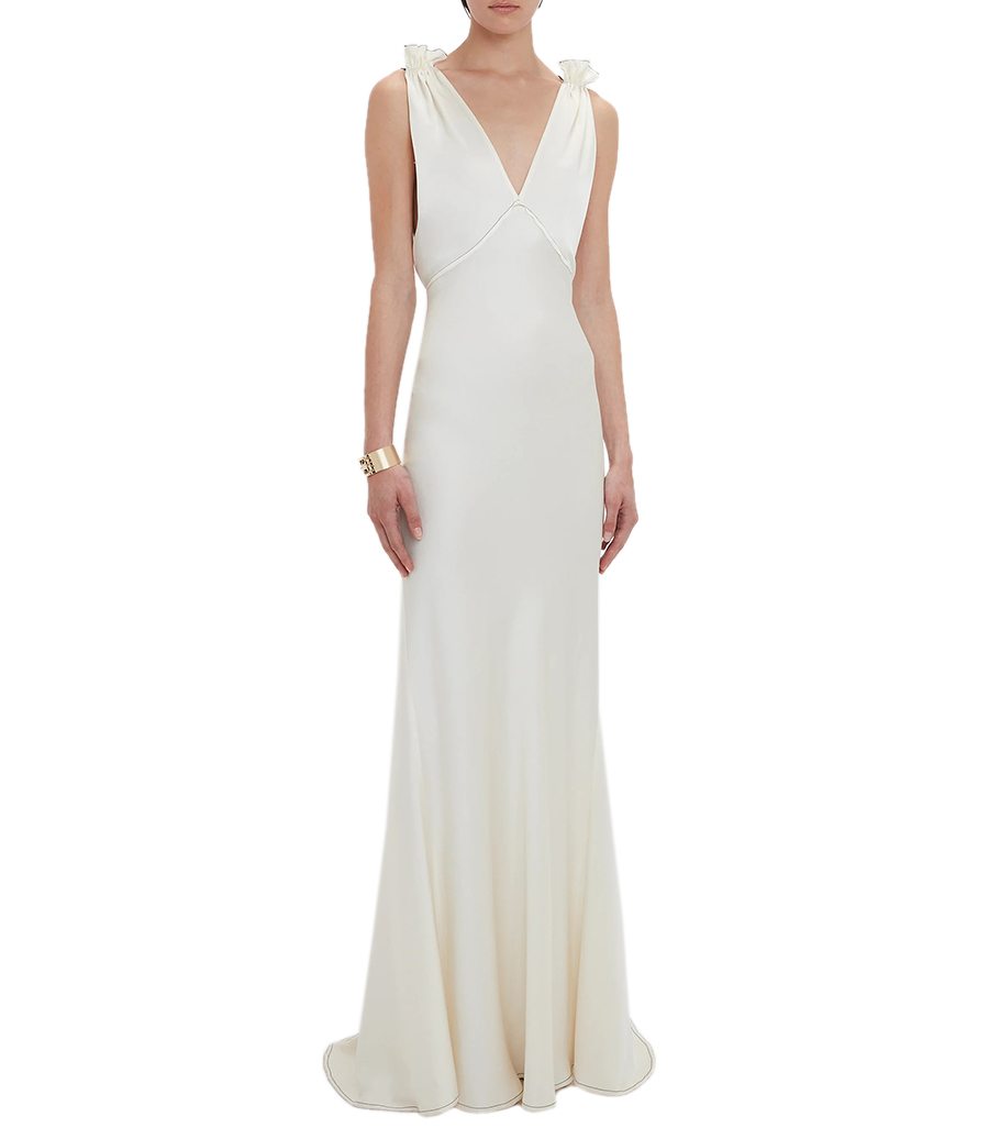 GATHERED SHOULDER CAMI GOWN