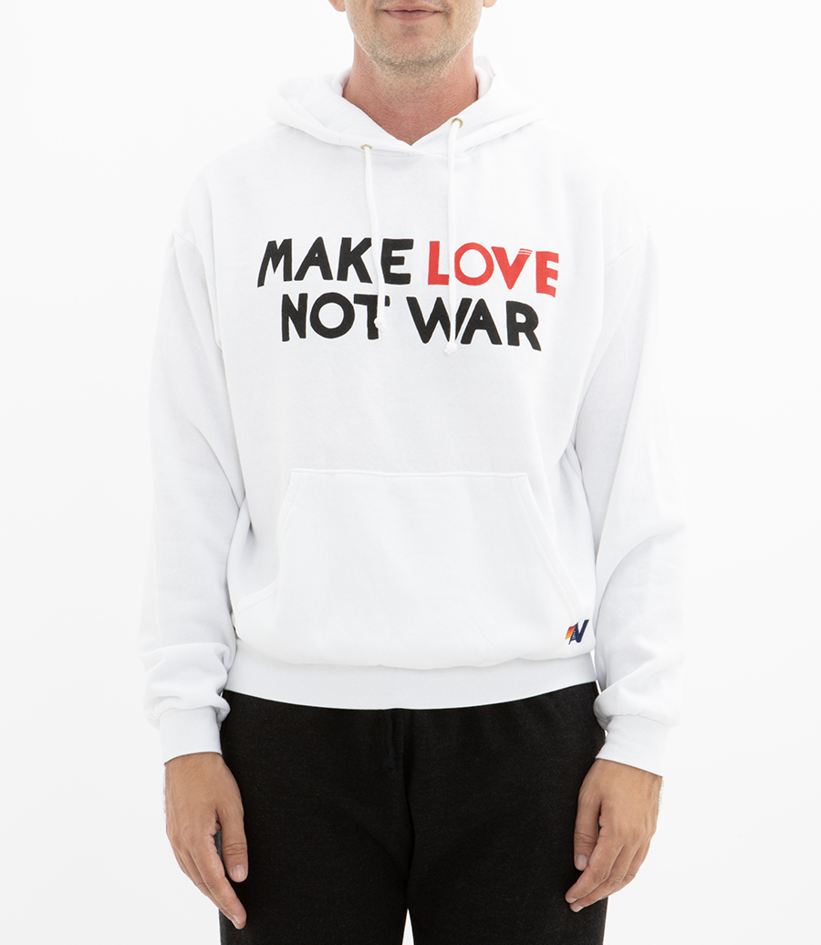 MAKE LOVE NOT WAR PULLOVER HOODIE Soho Soho Eshop