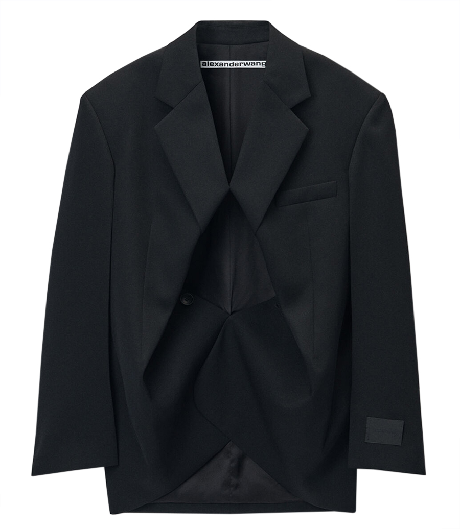 ALEXANDER WANG - EXAGGERATED SPLIT FRONT BOXY BLAZER