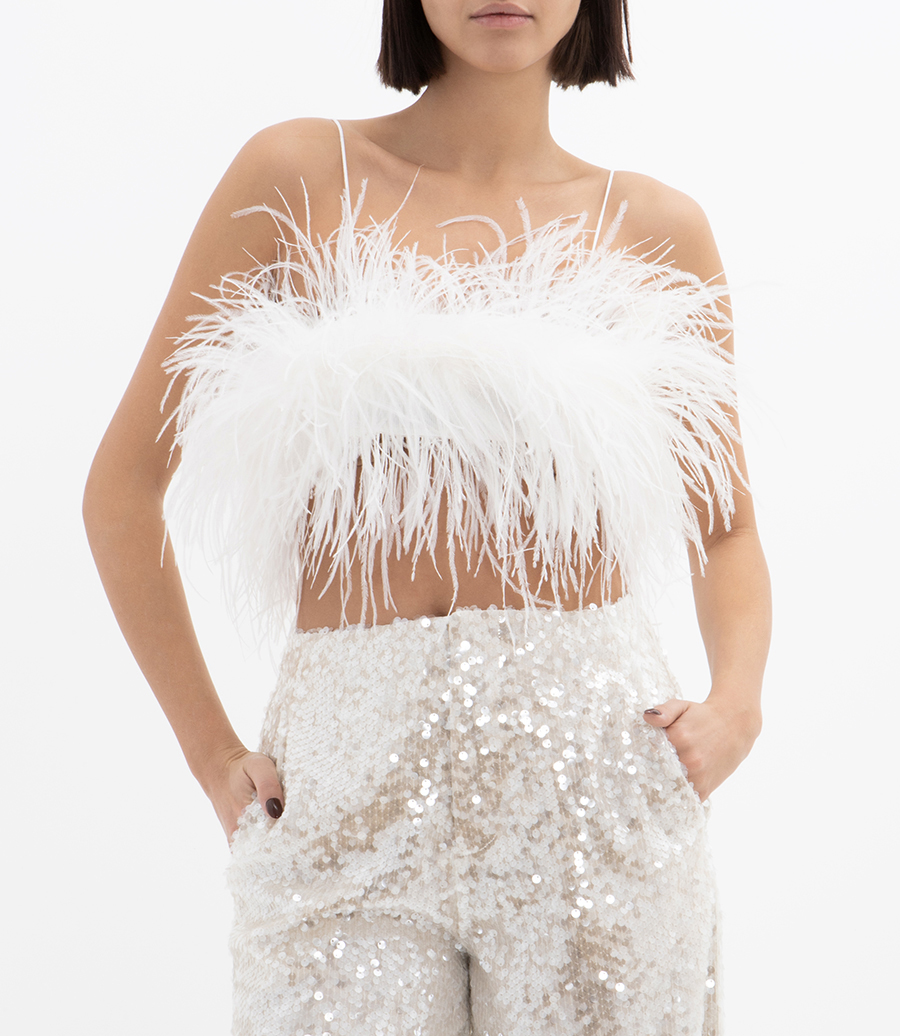 WHITE FEATHER TOP