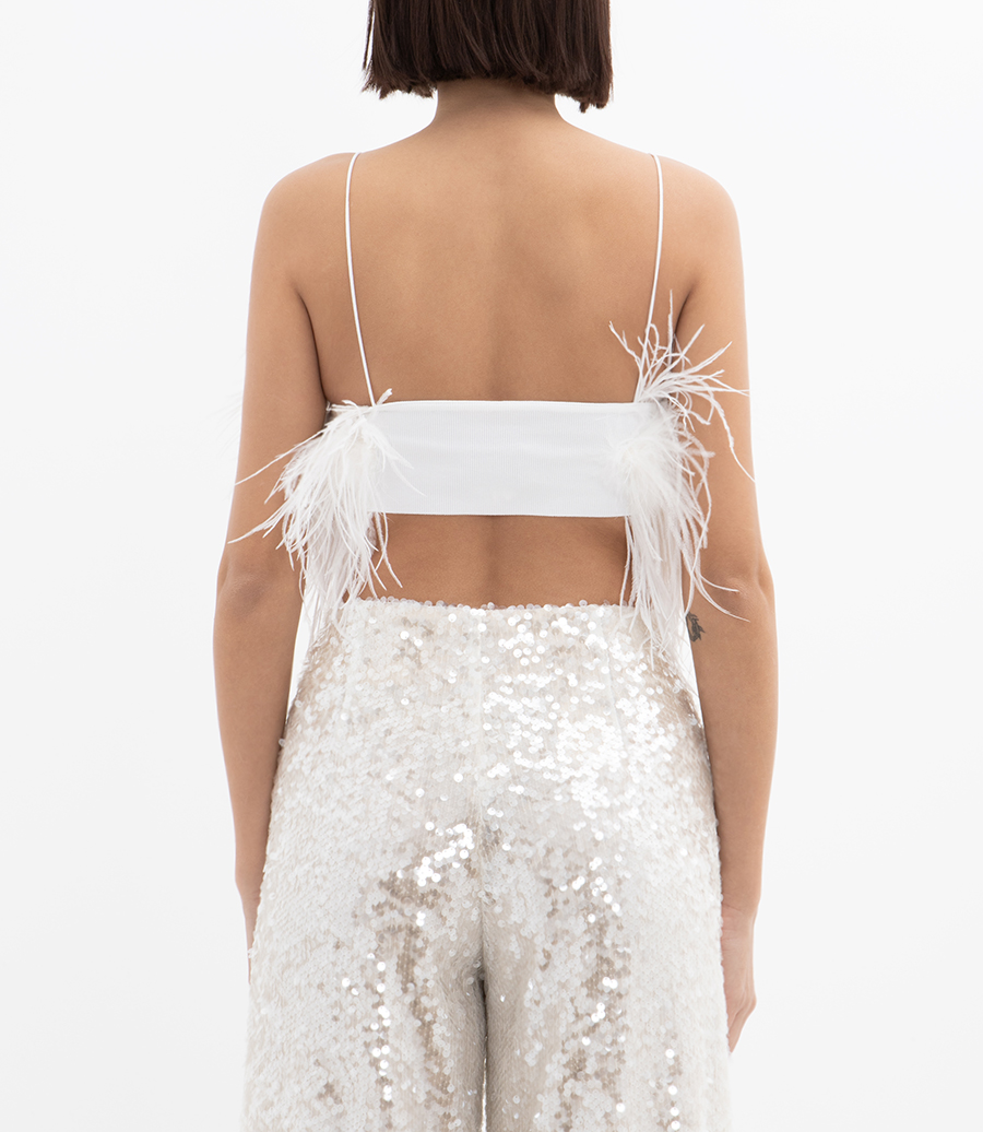 WHITE FEATHER TOP