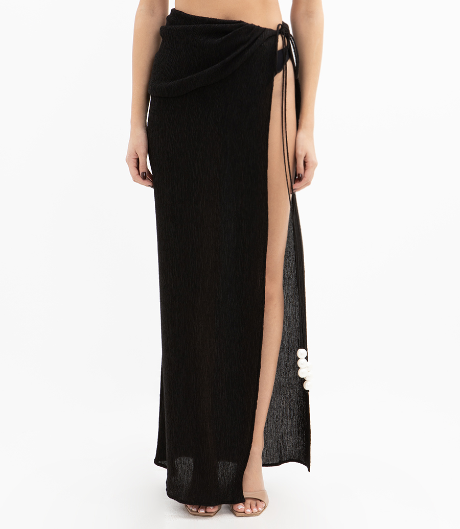 ASYMMETRICAL PEARL MAXI SKIRT