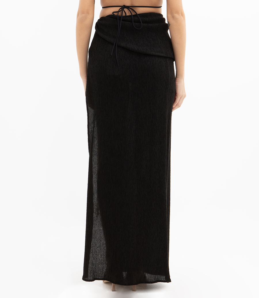 ASYMMETRICAL PEARL MAXI SKIRT