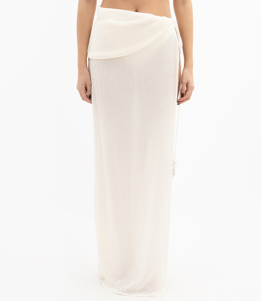 ASYMMETRICAL PEARL MAXI SKIRT