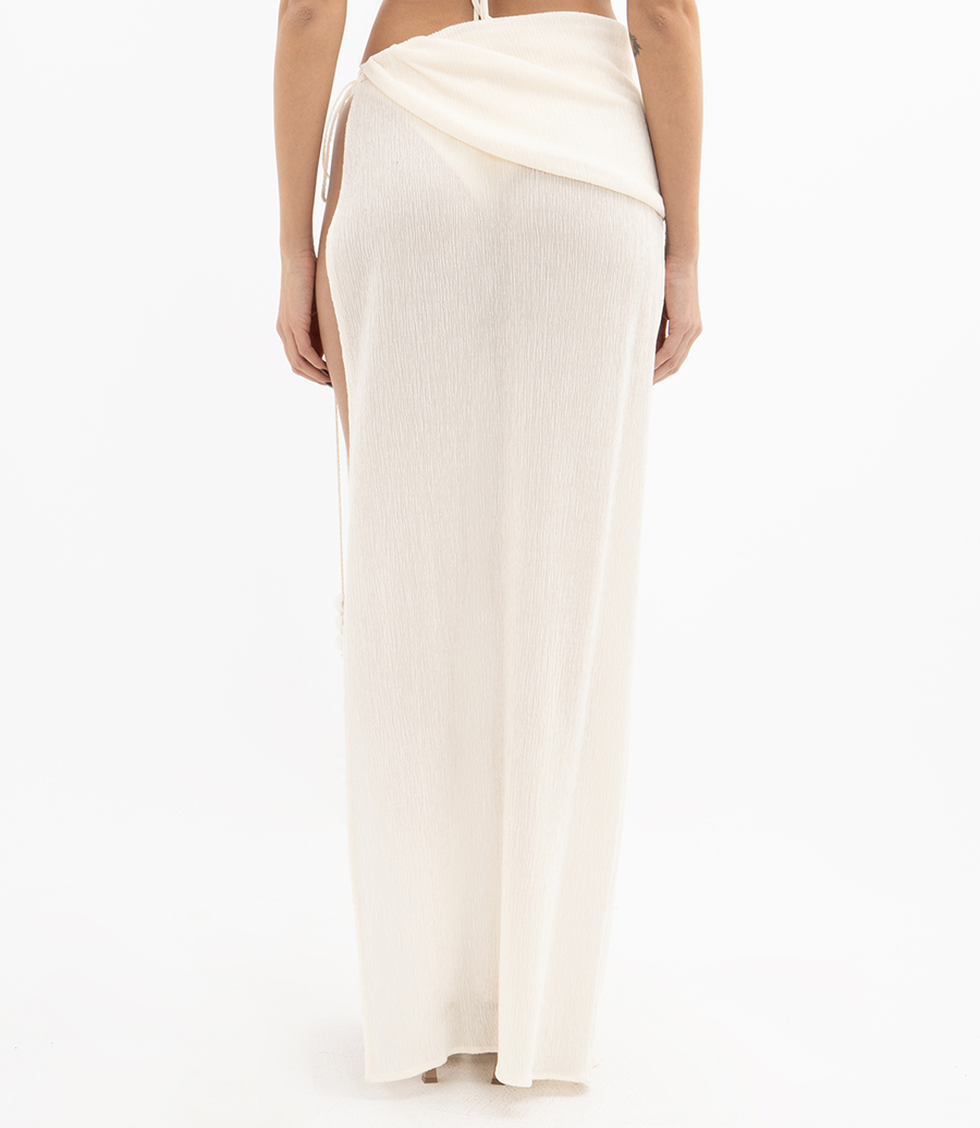 ASYMMETRICAL PEARL MAXI SKIRT