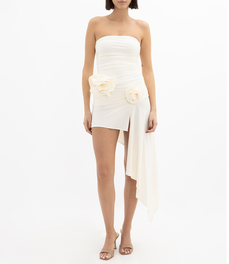 ASYMMETRICAL DRAPED SWIM SKIRT