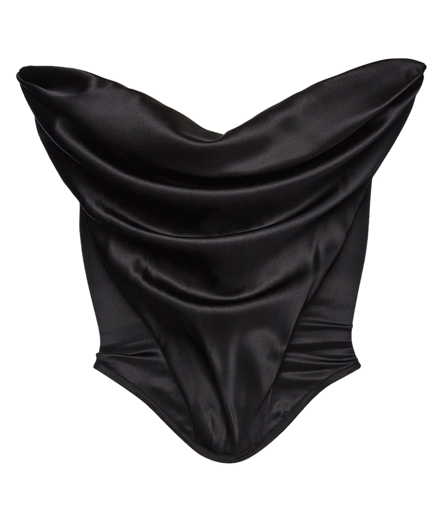 MAGDA BUTRYM - DRAPED SATIN STRAPLESS CORSET