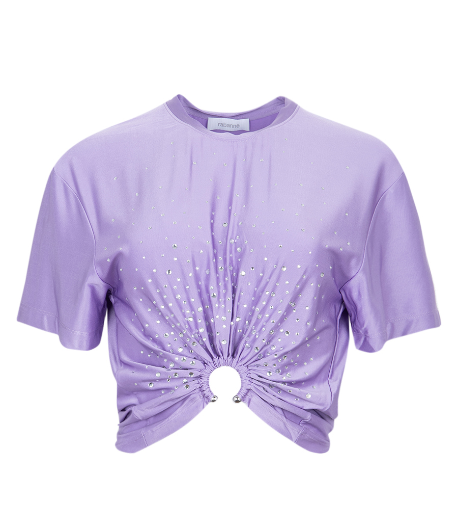 RABANNE - LAVENDER PIERCING TEE-SHIRT IN JERSEY