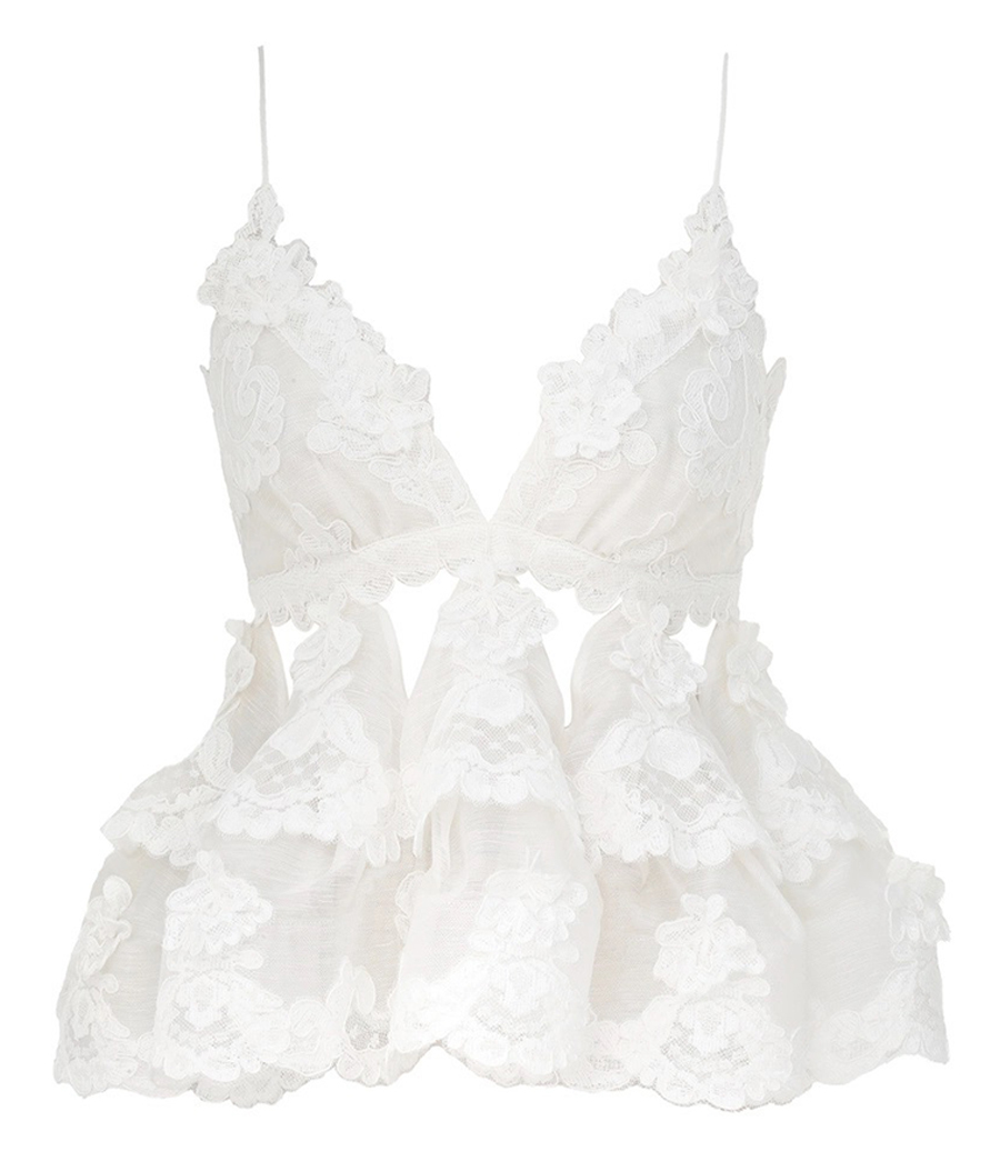 ZIMMERMANN - CRUSH LACE MOTIF TIERED TOP